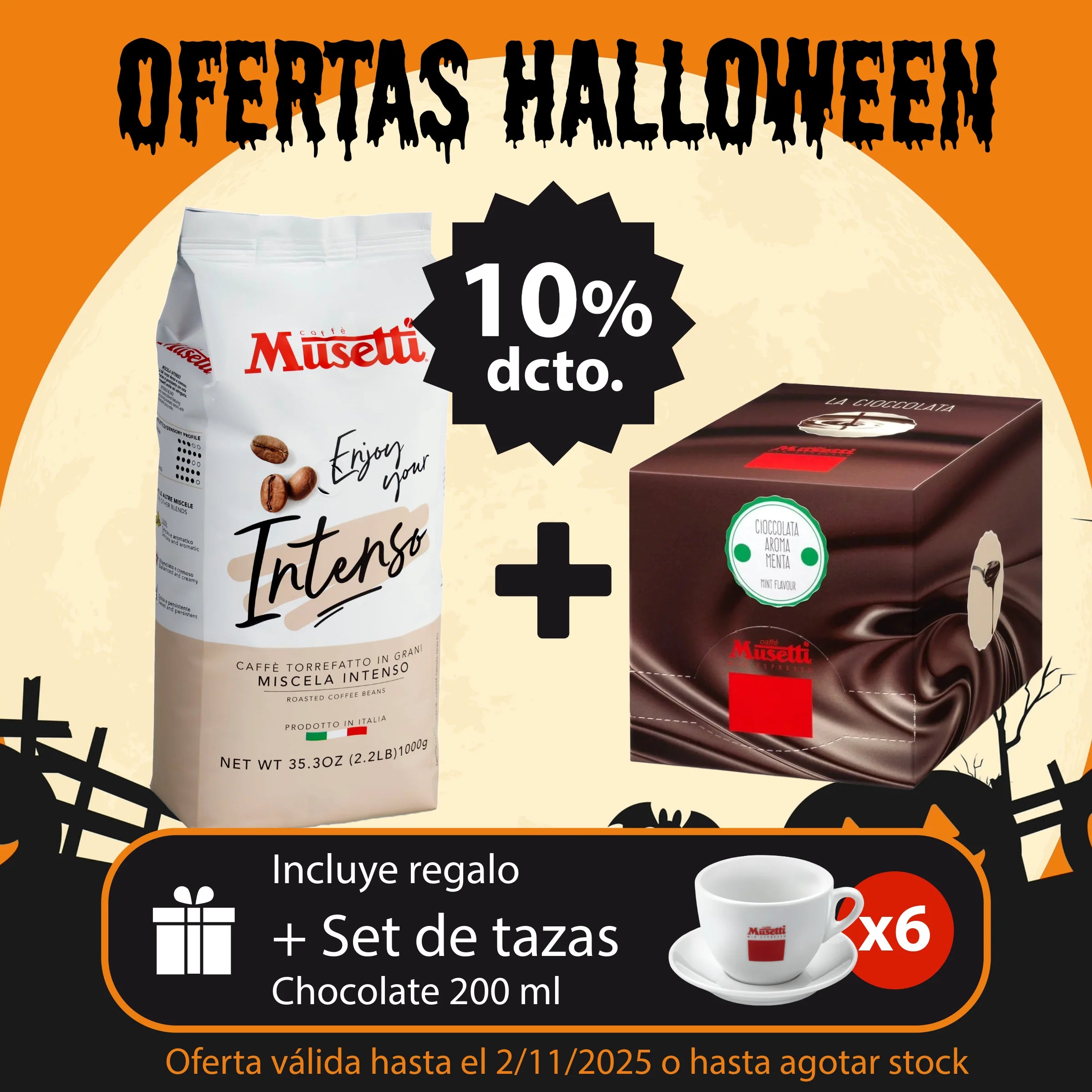 Pack Halloween Grano Intenso 1 kg + Chocolate Mint (box 15u)