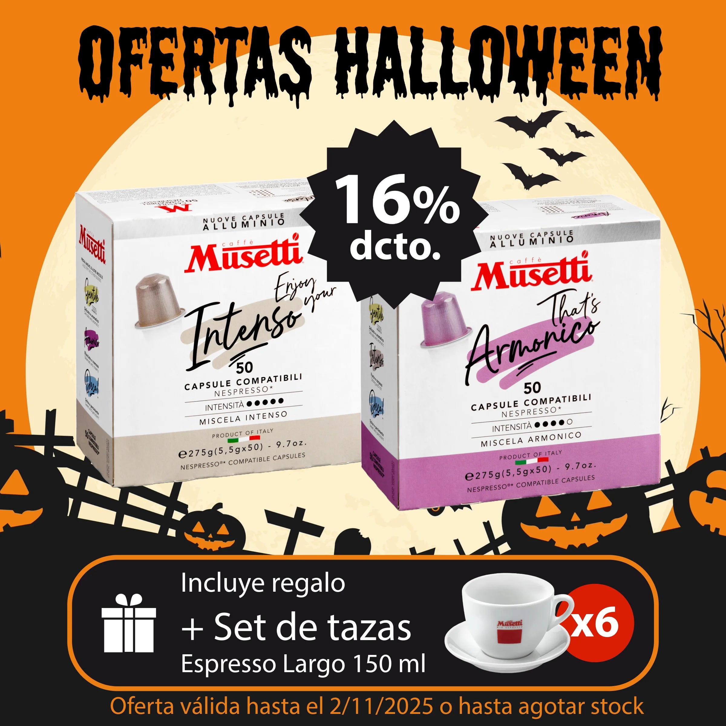 Pack Halloween Cápsulas comp. Nespresso® (2x50u)