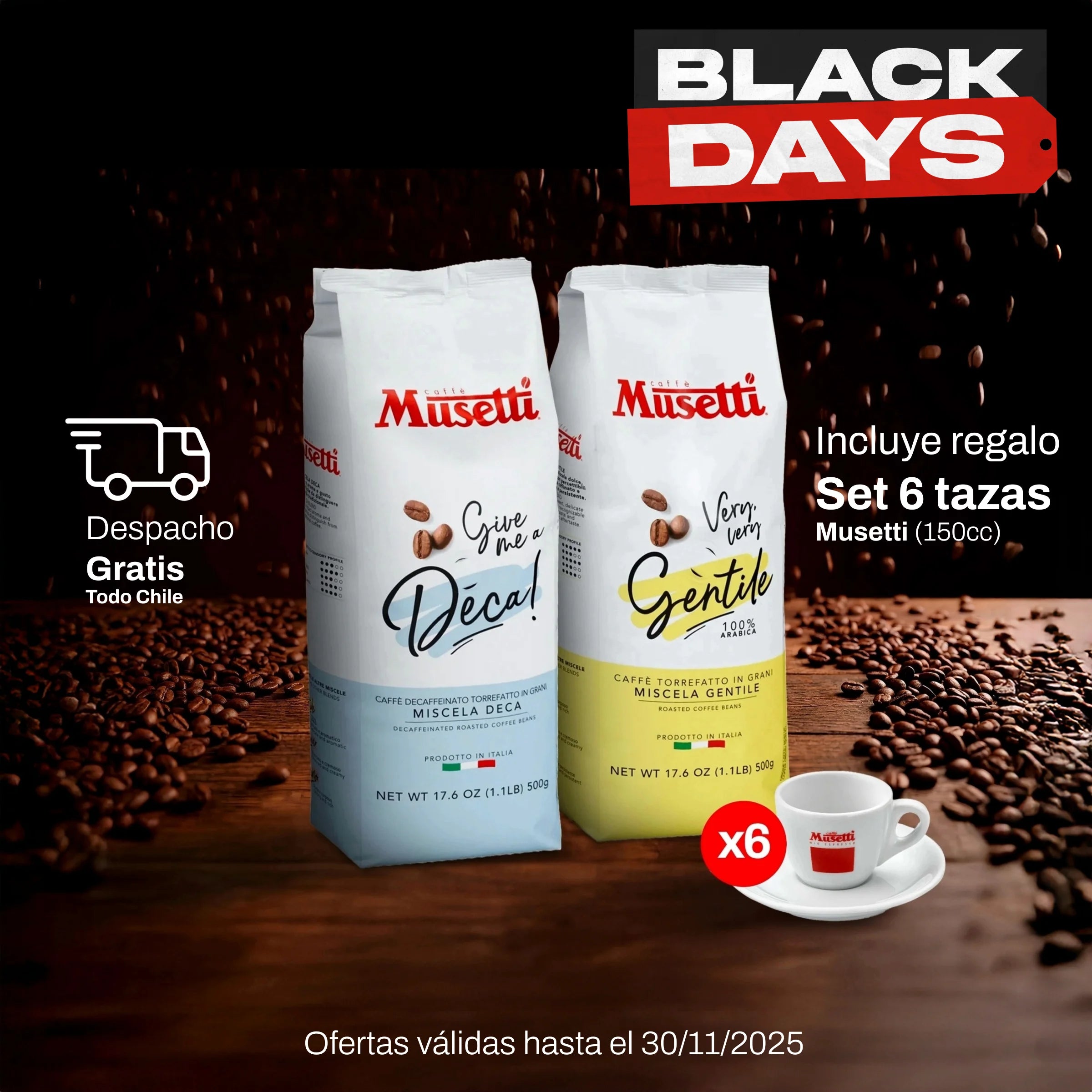 Pack Black Days - Grano Deca! 500g + Gentile 100% Arábica 500g
